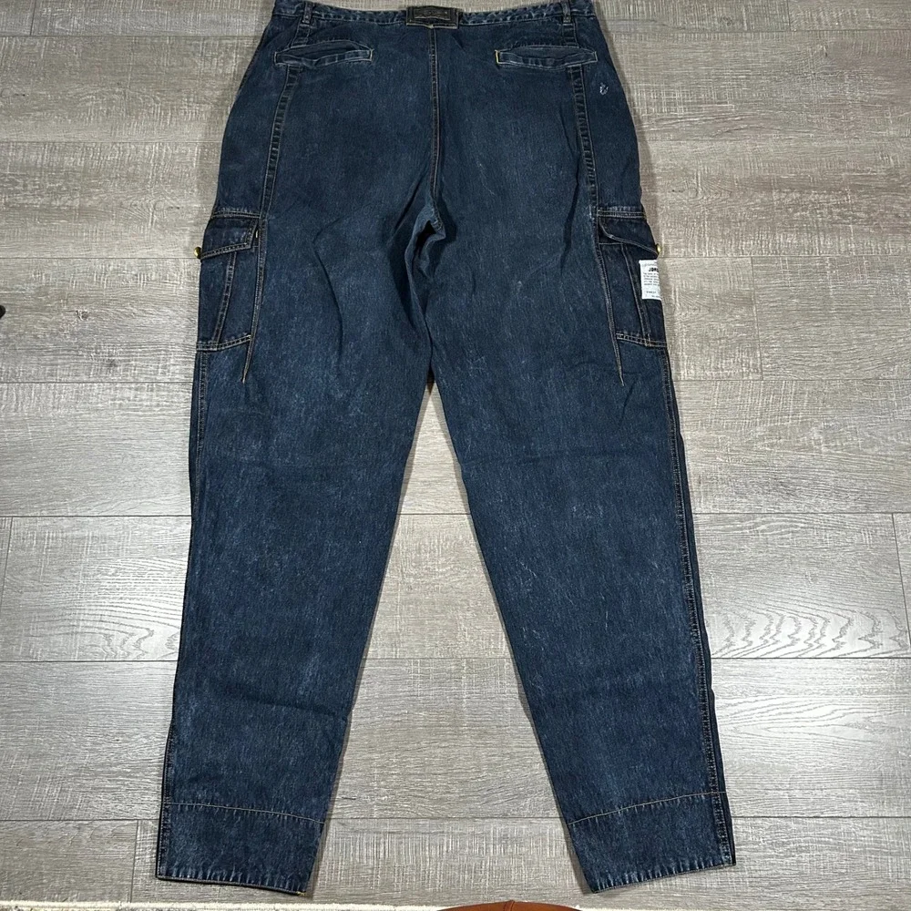 Vintage Jordache Cargo‎ Denim Jeans 44x36 Made in Singapore Utility 90s Relaxed
